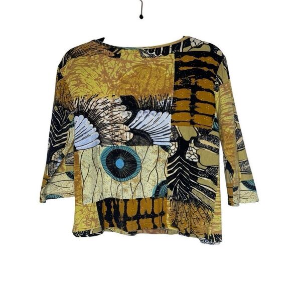 Vintage Y2K Alexandria Pierce Beaded/Sequined 3/4 Slv T Shirt Sz M Art to Wear - Picture 2 of 13